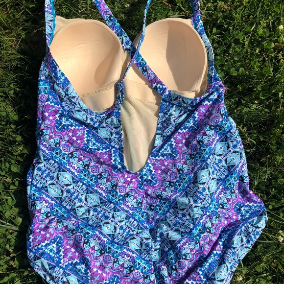 Blue and Purple Aztec Swimsuit - Picture 2 of 5